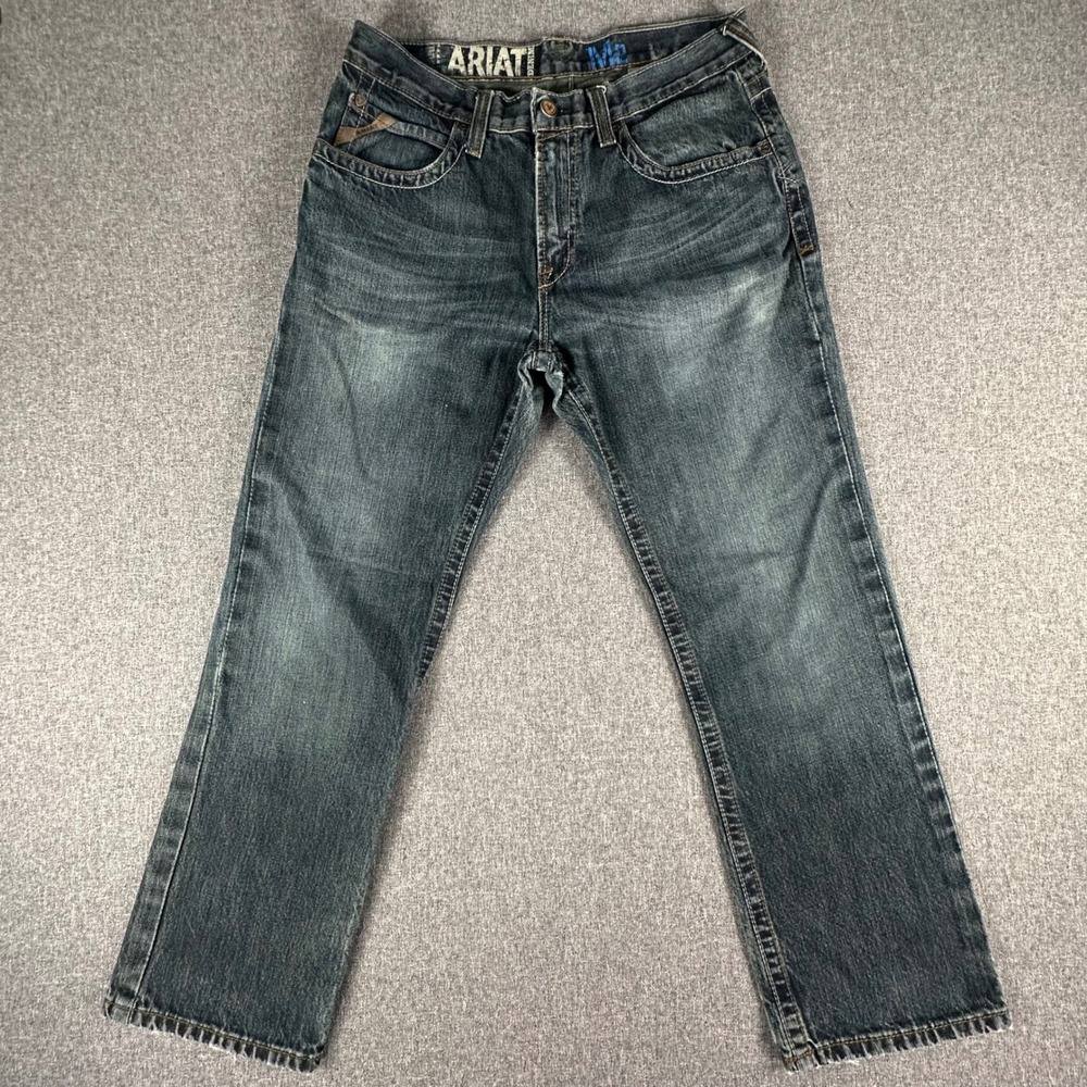 Ariat Jeans Mens 32x30 M2 Relaxed Blue Medium Wash Straight Leg 10011746